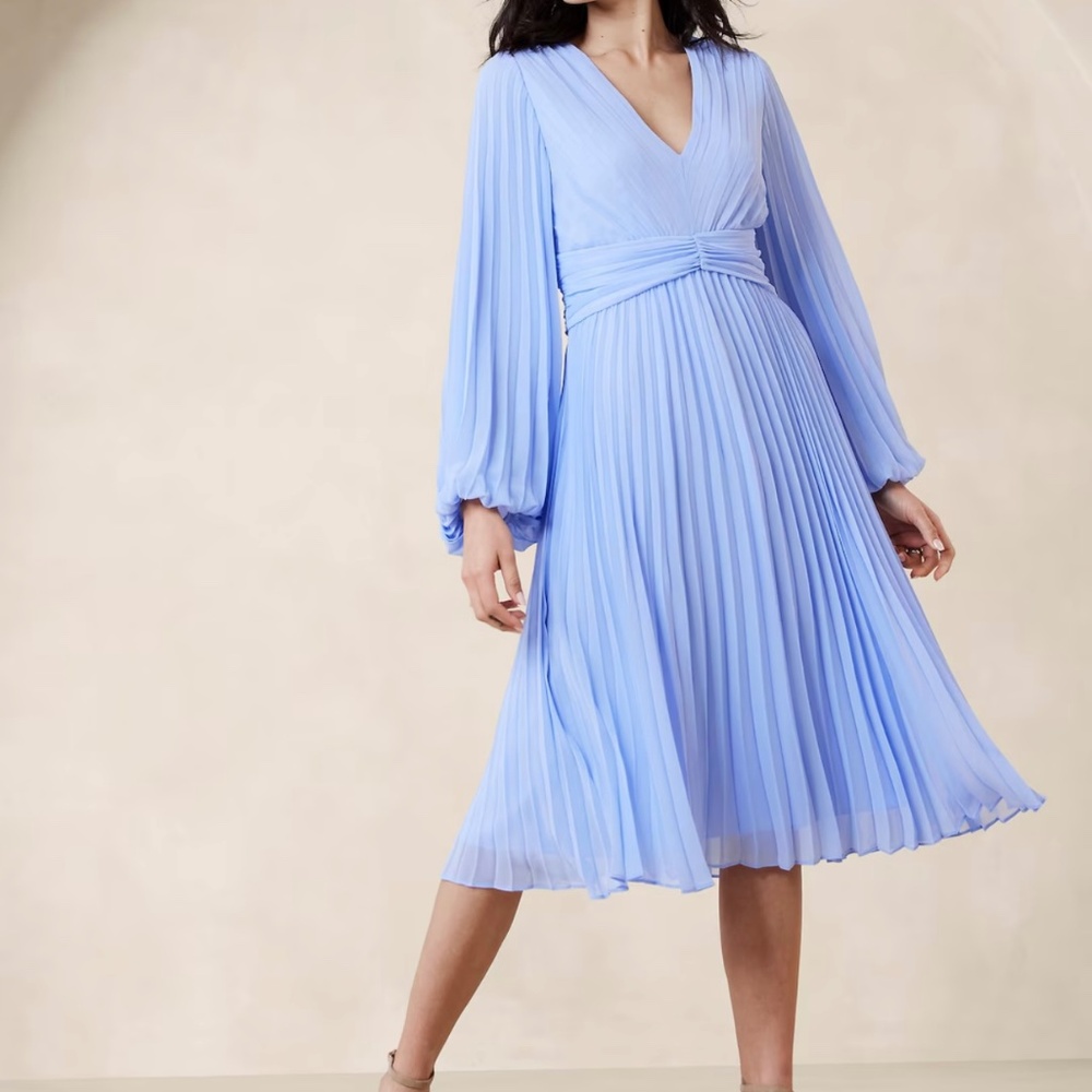 Banana Republic chiffon pleated dress